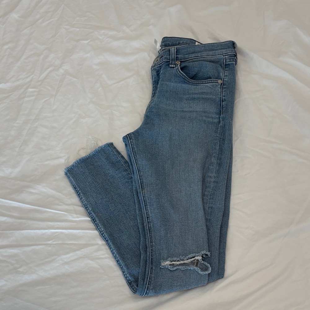 rag & bone Distressed Blue Boyfriend Jeans